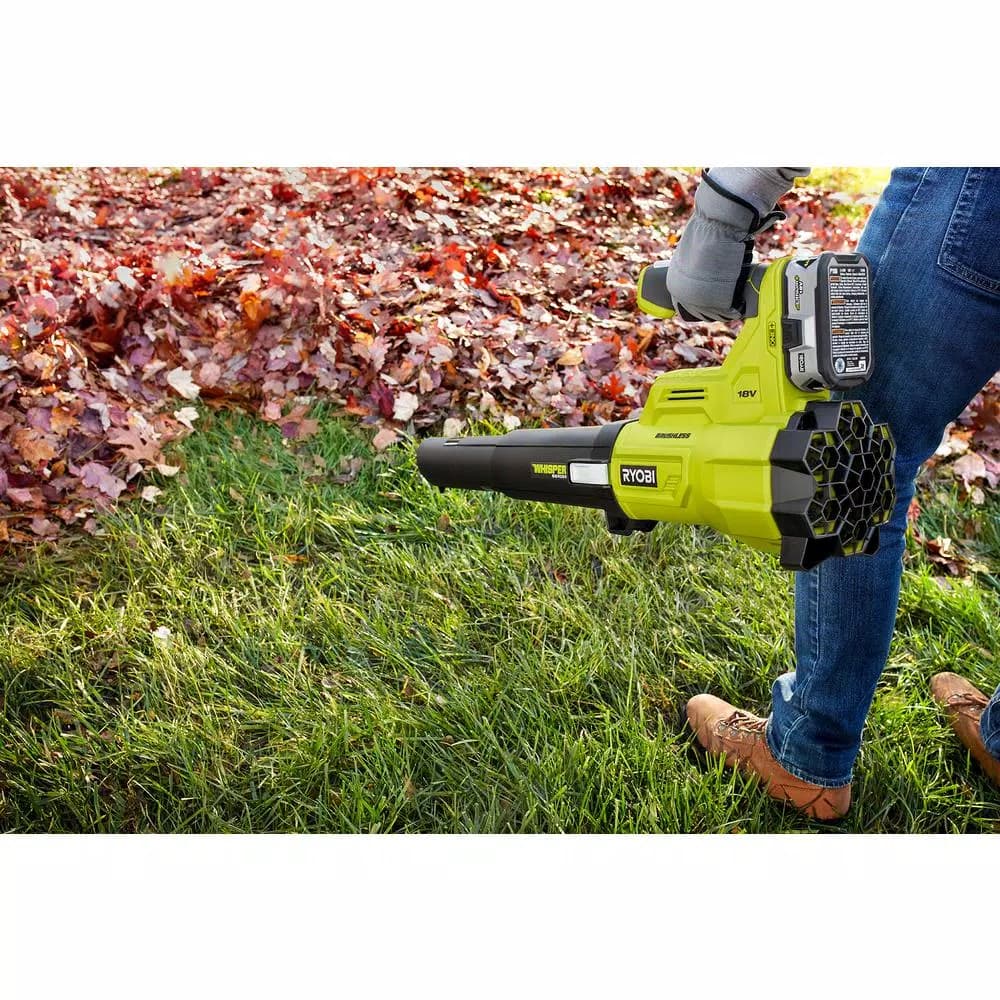 RYOBI 18V ONE+ Brushless Jet Fan Handheld Blower Kit with 4 Ah Battery and Charger