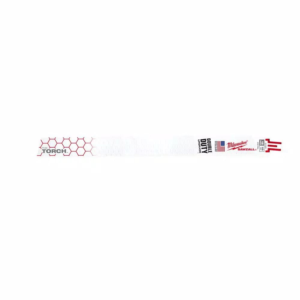 Milwaukee 12 in. 18 TPI Torch Metal Cutting Reciprocating Saw Blades, 25 Pack