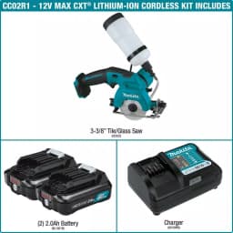 Makita 12V MAX CXT Cordless 3-3/8 in. Tile and Glass Saw Kit thumbnail 2