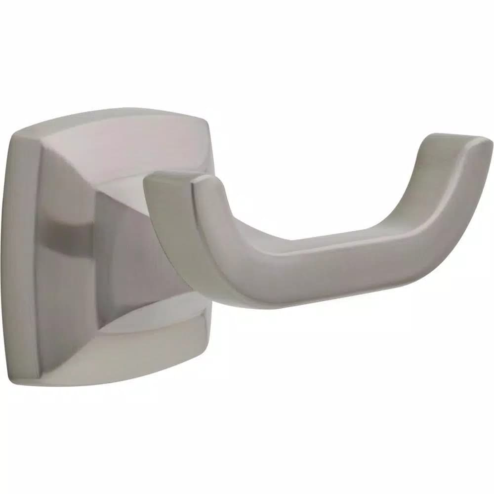 Delta Portwood Double Prong Towel and Robe Hook in SpotShield Brushed Nickel