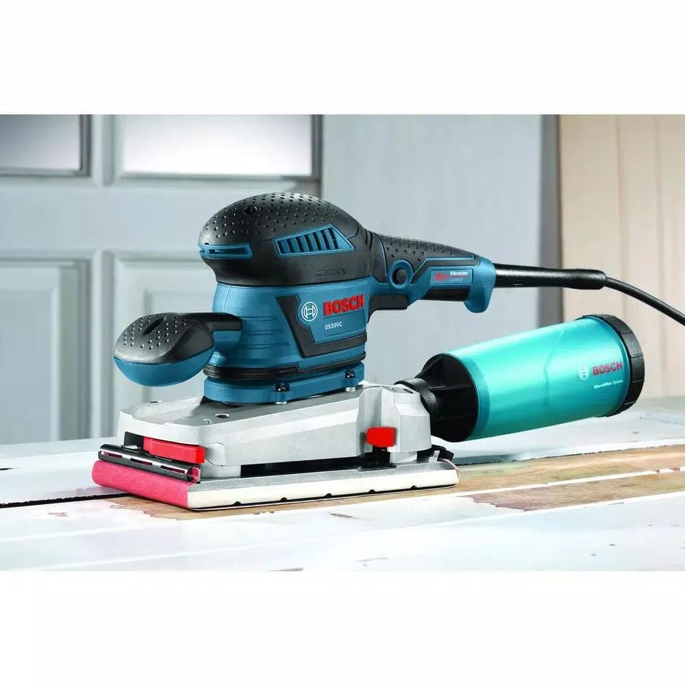 Bosch OS50VC 3.4 Amp Corded Electric Finishing Orbital Sander Kit with Vibration Control