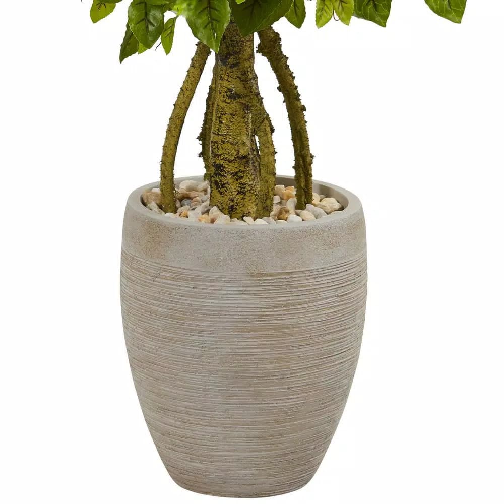 Nearly Natural 4.5 ft. Artificial Double Bougainvillea Topiary Tree with Oval Planter
