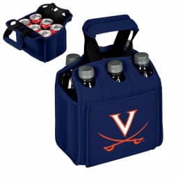 Picnic Time University of Virginia Cavaliers 6-Bottle Insulated Neoprene Beverage Carrier, Navy thumbnail 2