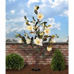 National Tree Company 48 in. Artificial White Magnolia Flower Tree in Matte Black Pot thumbnail 3