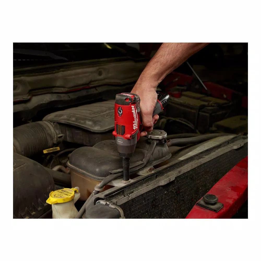Milwaukee M12 FUEL 3/8 in. Brushless Cordless Impact Wrench Kit with Two 2.0 Ah Batteries and Charger