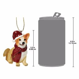 Design Toscano Welsh Corgi Holiday Dog Ornament Sculpture, Hand Painted Resin thumbnail 3