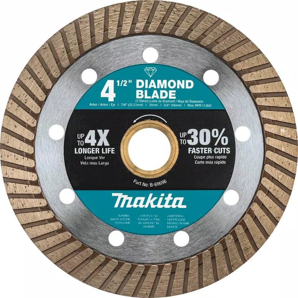 Makita 4.5 in. Turbo Rim Diamond Blade for General Purpose Masonry Cutting