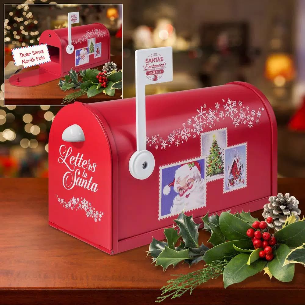 Mr. Christmas Santa's Enchanted Mailbox - 13 in. Holiday Musical Decor