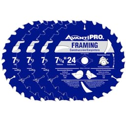 Avanti Pro 7-1/4 in. 24-Teeth Framing Circular Saw Blades, Carbide Steel (4-Pack) thumbnail 1