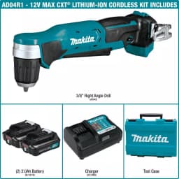 Makita 12V MAX CXT Lithium-Ion Cordless 3/8 in. Right Angle Drill Kit (2.0 Ah) thumbnail 2