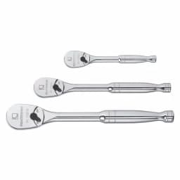 GearWrench 84-Tooth Full Polish Ratchet Set, 1/4 in., 3/8 in., and 1/2 in. Drive, 3-Piece thumbnail 1