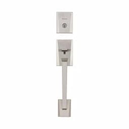 Kwikset Camino Low Profile Satin Nickel Single Cylinder Entry Handleset with Halifax Lever thumbnail 5