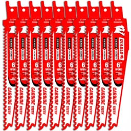 Diablo Demo Demon Carbide Teeth Reciprocating Saw Blades for Nail-Embedded Wood, 6 in., 5/7 TPI (10-Pack) thumbnail 1