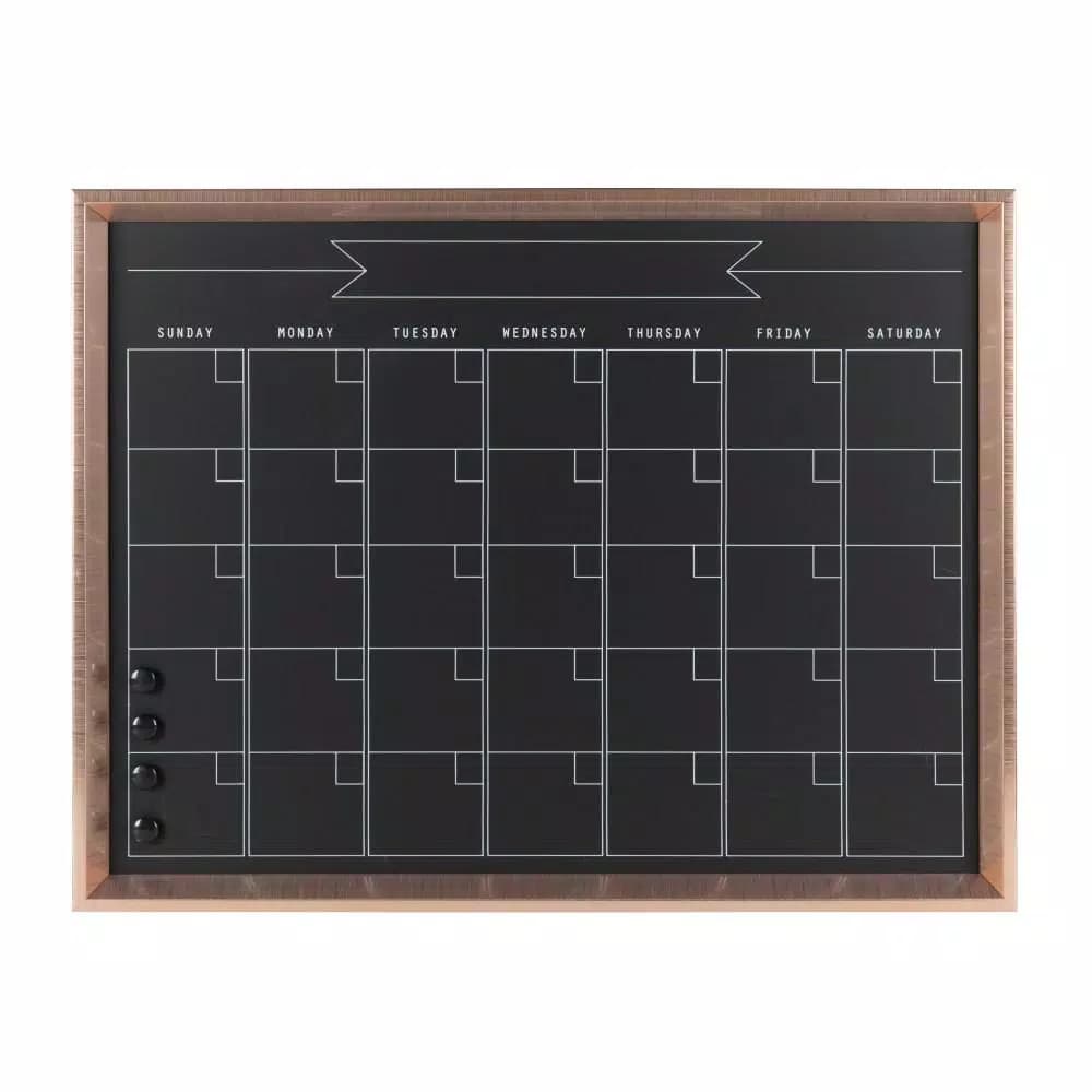 DesignOvation Calter Magnetic Chalkboard Monthly Calendar Memo Board with Frame