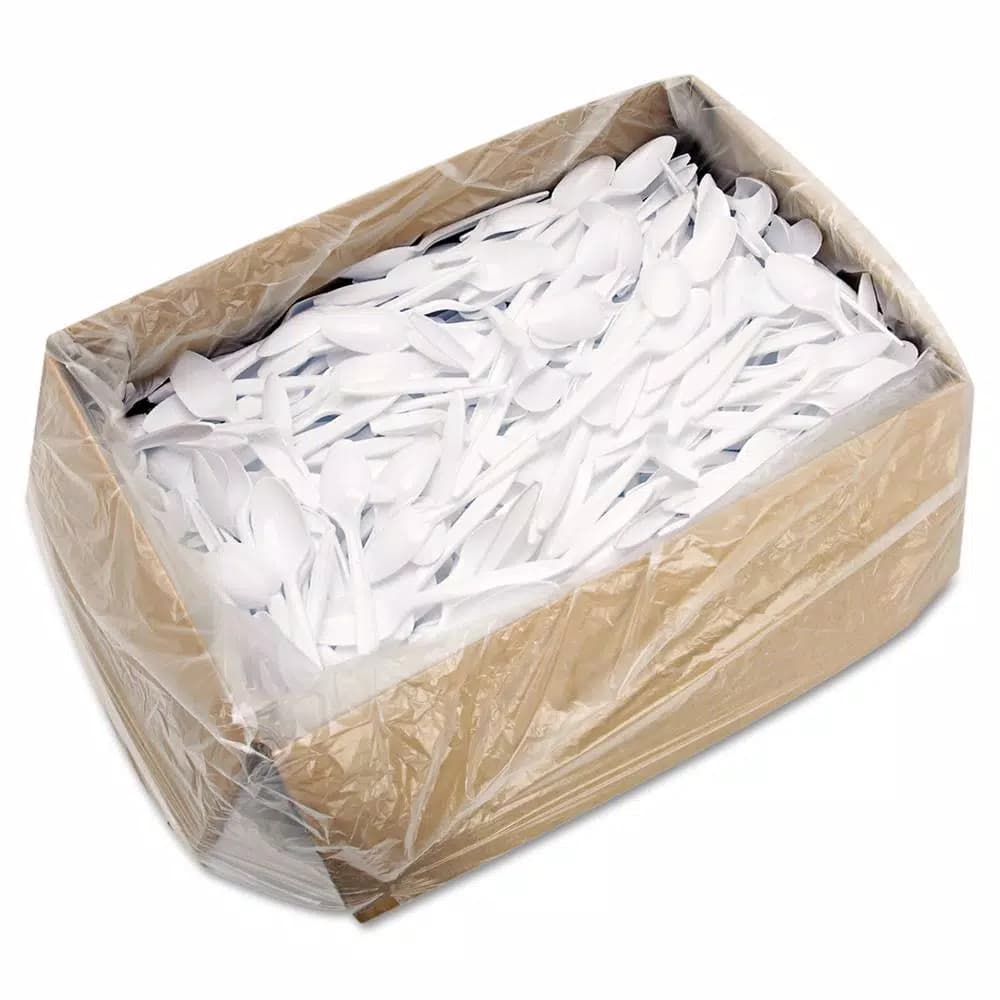 DART Mediumweight White Polypropylene Teaspoons, 1000 Count Case