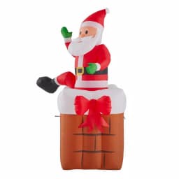 Airblown Gemmy Airblown 4.99 ft. Animated Inflatable Santa Climbing from Chimney with LED Lights thumbnail 1