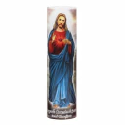 Stonebriar Collection 8 in. Jesus LED Flameless Prayer Candle - English & Spanish thumbnail 1