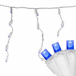 Northlight 6.75 ft. 100-Light Blue LED Wide Angle Icicle Lights, White Wire, Indoor/Outdoor thumbnail 1