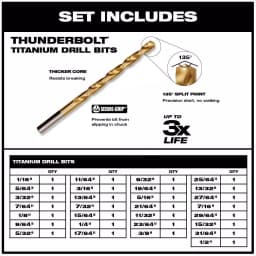 Milwaukee Thunderbolt Titanium Coated Twist Drill Bit Set, 29-Piece thumbnail 3