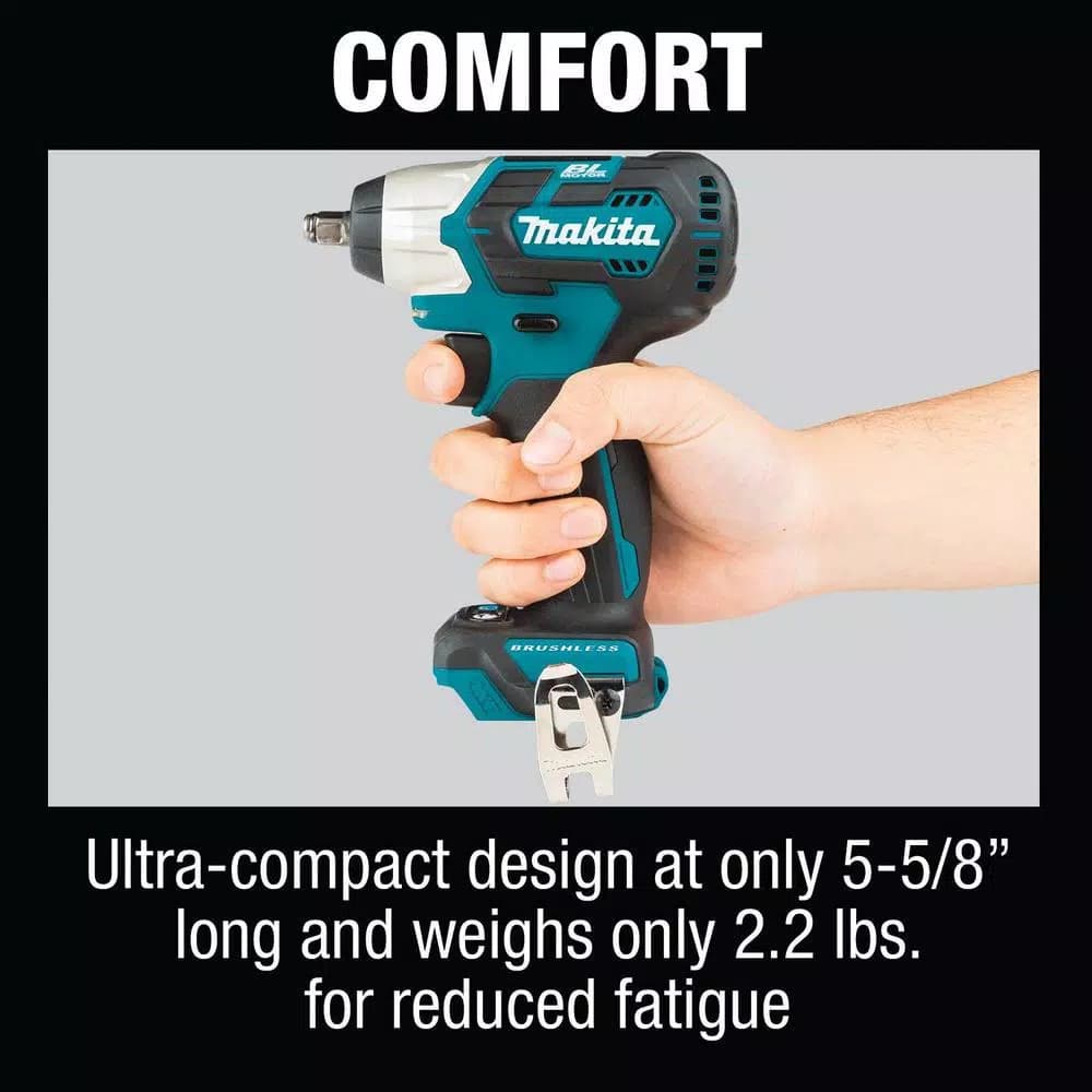 Makita 12V MAX CXT Brushless 3/8 in. Square Drive Cordless Impact Wrench, Tool Only