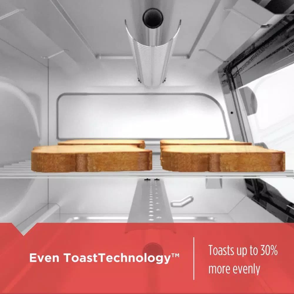 BLACK+DECKER 4-Slice Black Stainless Steel Toaster Oven with EvenToast Technology