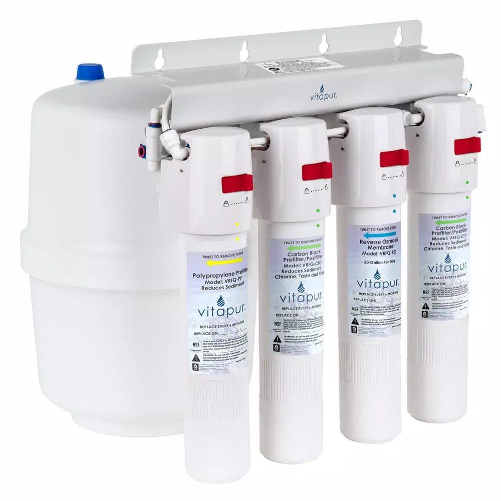 Vitapur 4-Stage Quick Connect Reverse Osmosis Water Filtration System, 20.3 GPD