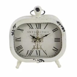 LITTON LANE Set of 3 Vintage Farmhouse Rounded Rectangle Iron Table Clocks - Distressed Red, Black, and White thumbnail 8