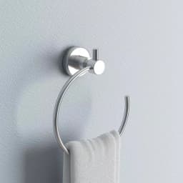 No Drilling Required Loxx Chrome Towel Ring with No-Drill Mounting Hardware - Modern Hand Towel Holder thumbnail 2