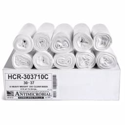 Unbranded HCR 20 Gallon Clear High Density Trash Bags, 0.32 Mil, 500 Count thumbnail 1