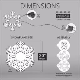 Kringle Traditions 20 in. 70-Light Cool White Twinkle LED Folding Snowflake Decoration thumbnail 4