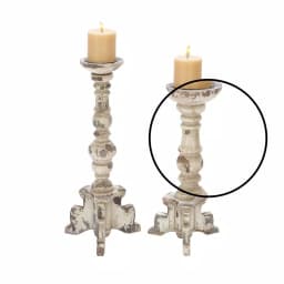 LITTON LANE White Wood and Iron 4-Footed Candle Holder Set of 2, Rustic Farmhouse Decor thumbnail 3