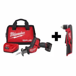 Milwaukee M12 FUEL 12V Brushless Cordless HACKZALL Reciprocating Saw & Right Angle Drill Kit thumbnail 1