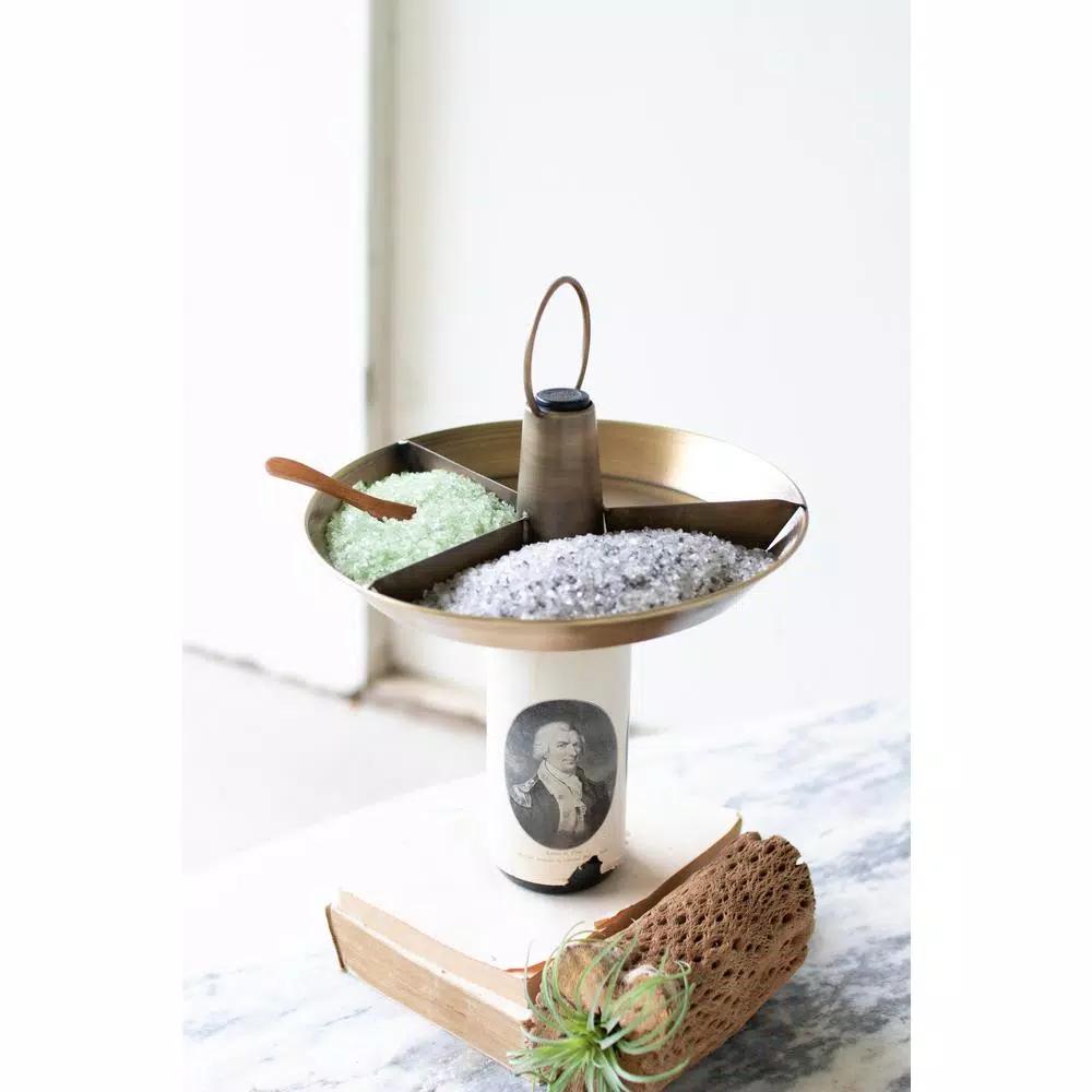 Unbranded Brass Finish Wine Bottle Topper Serving Tray with Spacers