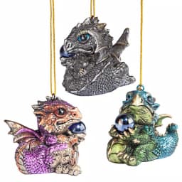Design Toscano Three Dragon Virtues Gothic Holiday Ornament Set, 3-Piece thumbnail 4