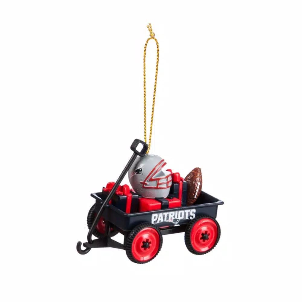 Team Sports America New England Patriots NFL Team Wagon Christmas Ornament, Sports Novelty Decor