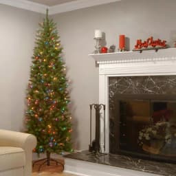 National Tree Company 6.5 ft. Kingswood Fir Pencil Artificial Christmas Tree with 250 Multicolor Lights thumbnail 2