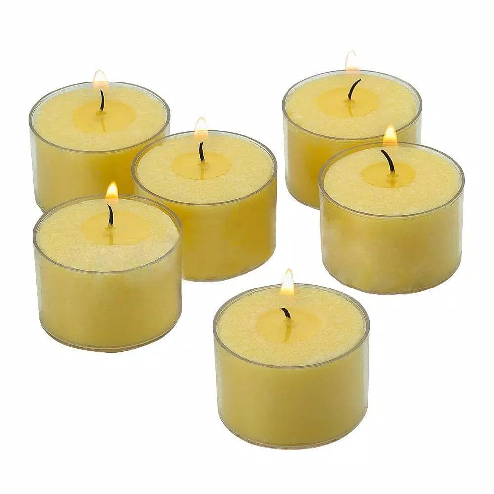 Light In The Dark Ivory Unscented Tealight Candles with Clear Cups, 8-Hour Burn Time (Set of 72)