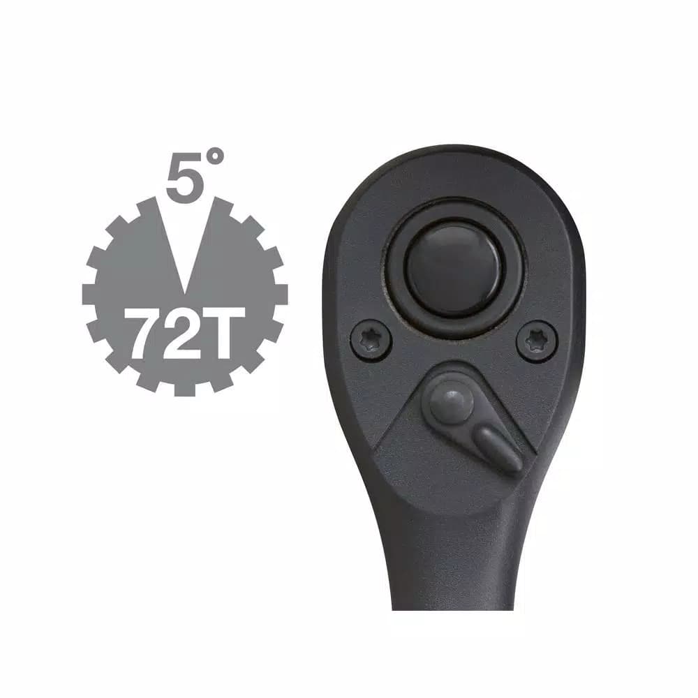 TEKTON 1/2 in. Drive 10 in. Composite Ratchet, 72-Tooth Oval Head
