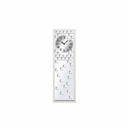 LITTON LANE Contemporary 42 in. Mirrored Wall Clock with Bevelled Tiles and Stainless Steel Frame thumbnail 2