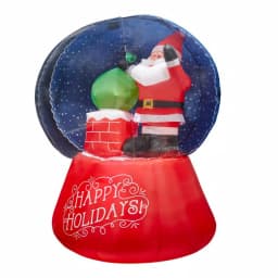 Airblown Gemmy Airblown 5.5 ft. Inflatable Snow Globe Santa on Rooftop with Projection Lighting thumbnail 3