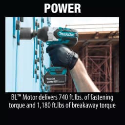 Makita 18V LXT Brushless High Torque 1/2 in. Sq. Drive Impact Wrench Kit with 14 Pc. Socket Set thumbnail 8