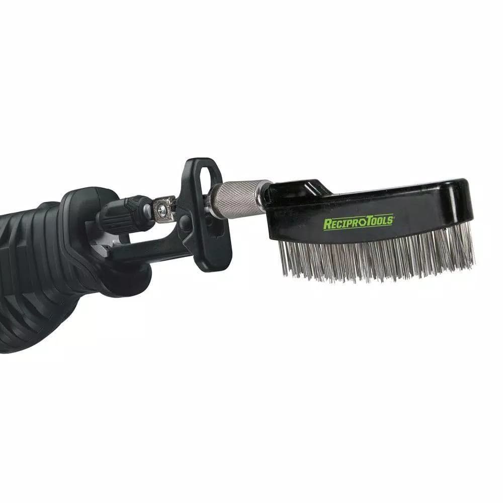 ReciproTool Stainless Steel Wire Straight Brush for Reciprocating Saws, Compatible with Universal Adapter