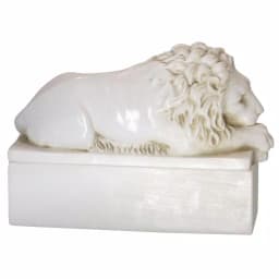 Unbranded Lion Decorative Trinket Box - White Marble Look Resin Jewelry & Keepsake Holder thumbnail 3