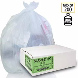 Unbranded Clear Source Reduction High Density Trash Bags, 55-60 Gallon, 0.52 Mil, 200 Count thumbnail 3