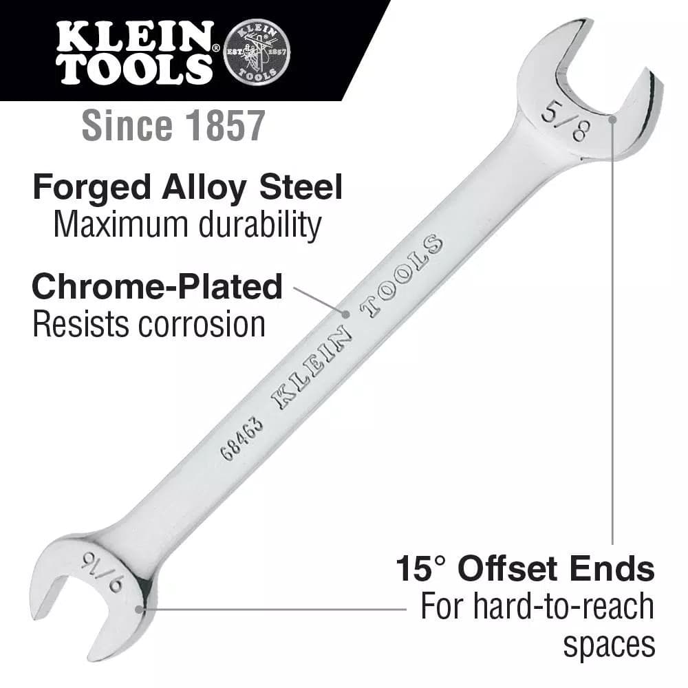 Klein Tools 7-Piece Open-End Wrench Set, Alloy Steel, 1/4 in. to 1 in.