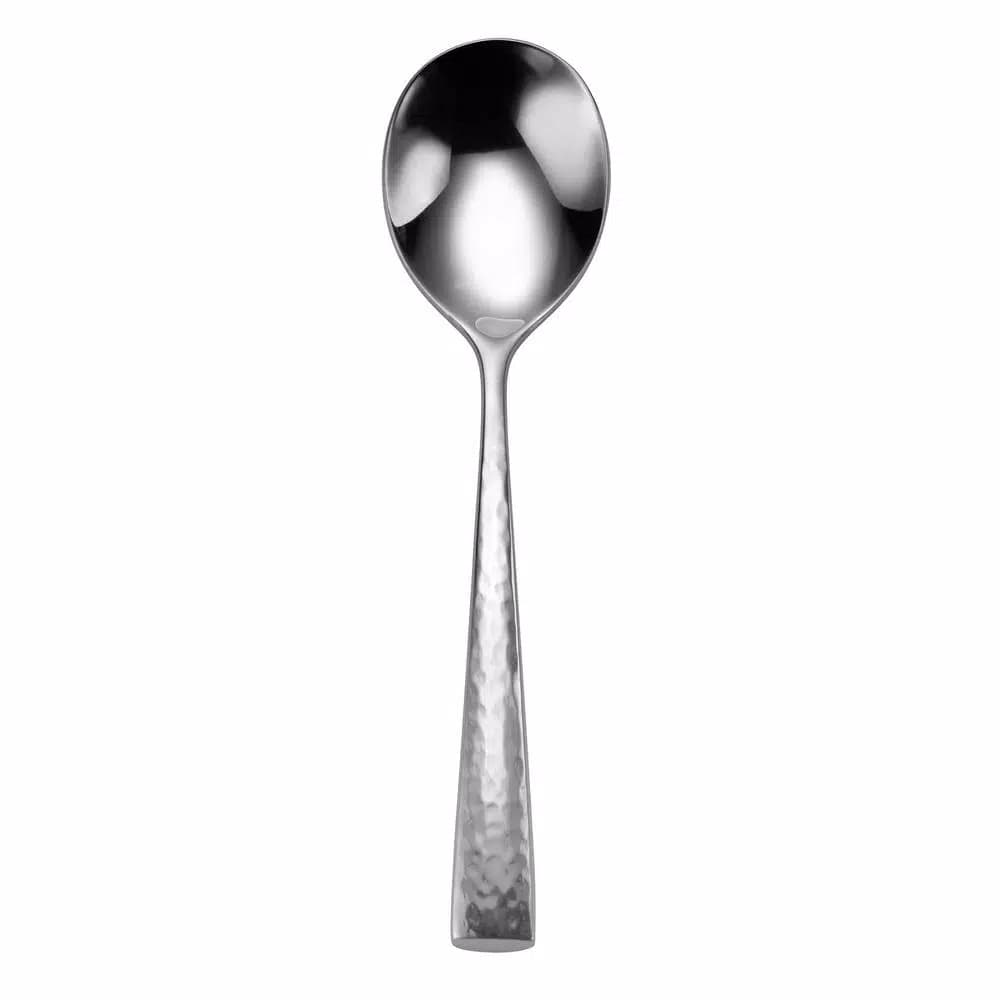 Oneida Cabria 18/10 Stainless Steel Bouillon Spoons, Textured Martele Finish, Set of 12