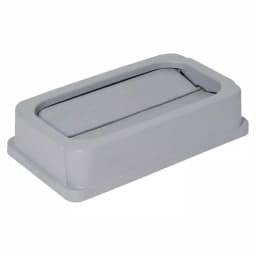 Genuine Joe Wall Hugger 23 Gal. Gray Trash Can Drop Shot Lid - Fits GJO60465 thumbnail 1