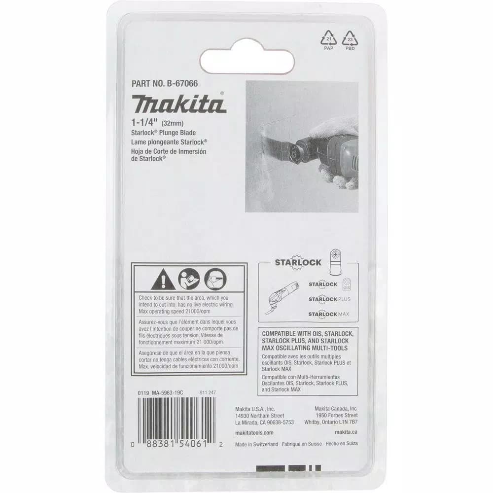 Makita 1-1/4 in. Starlock Plunge Blade, 18 TPI High Carbon Steel