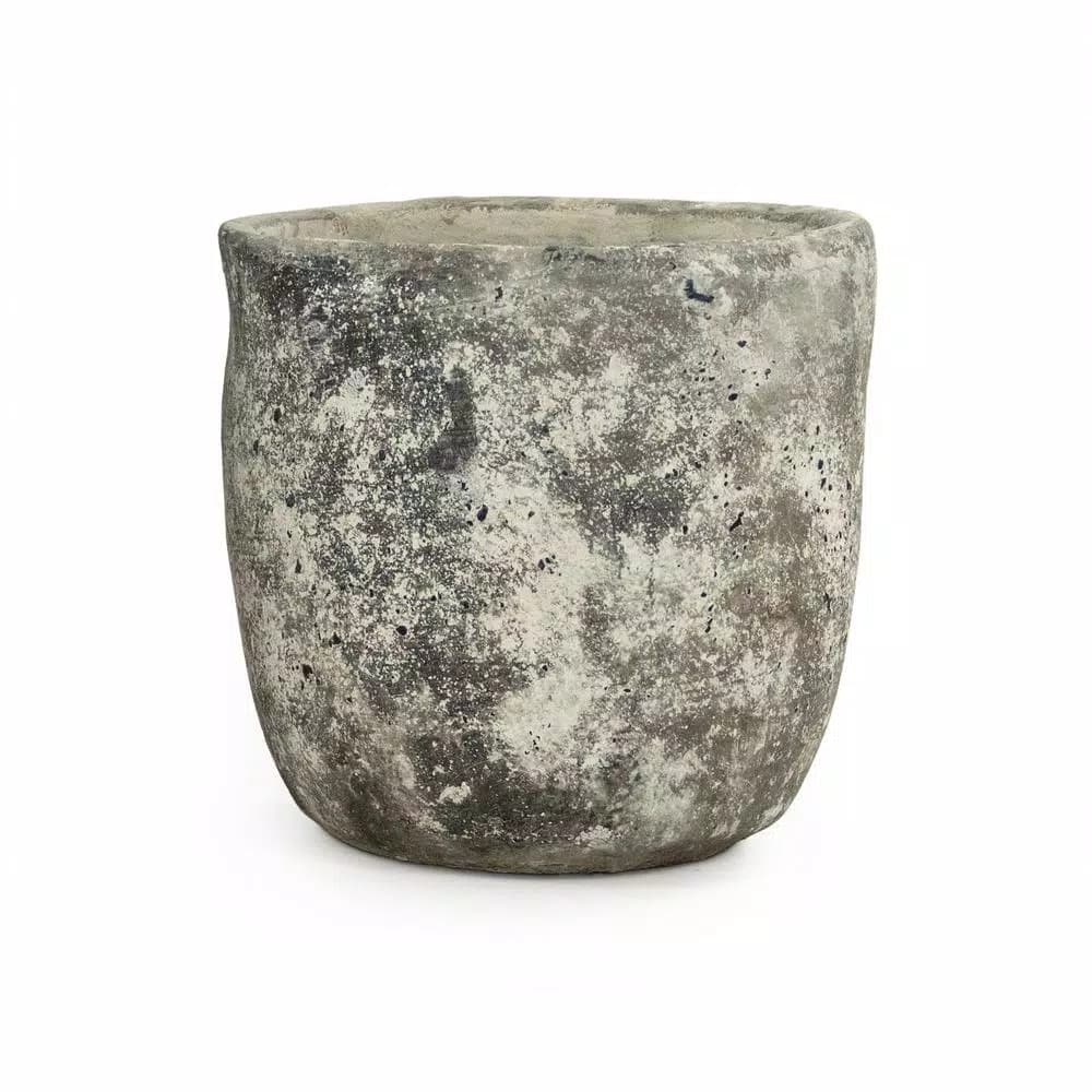 Zentique Asymmetrical Distressed Grey Cement Decorative Table Vase