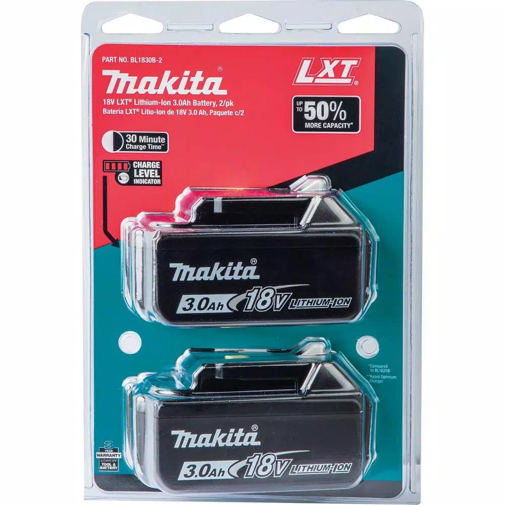 Makita 18V LXT Lithium-Ion 3.0Ah High Capacity Battery Pack (2-Pack)